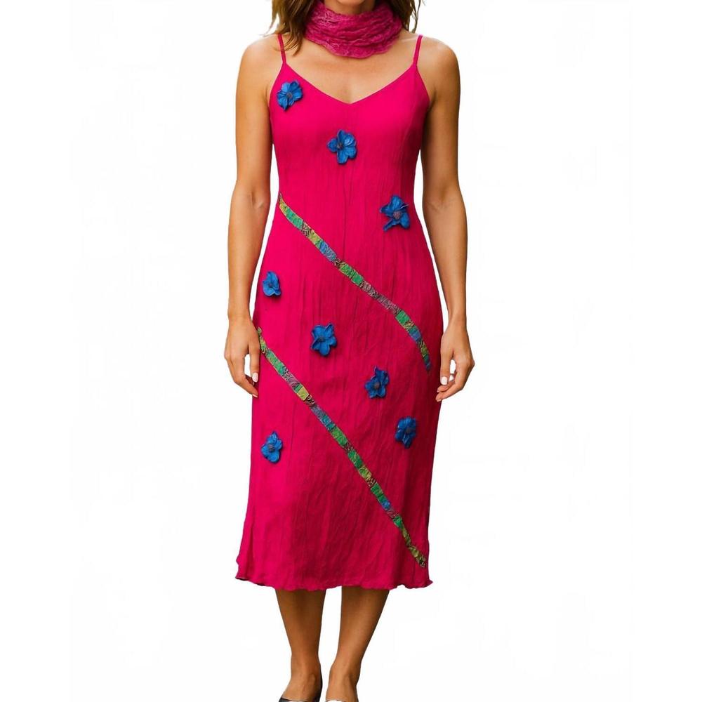 NEW DIVA USA sibella crushed dress in cerise